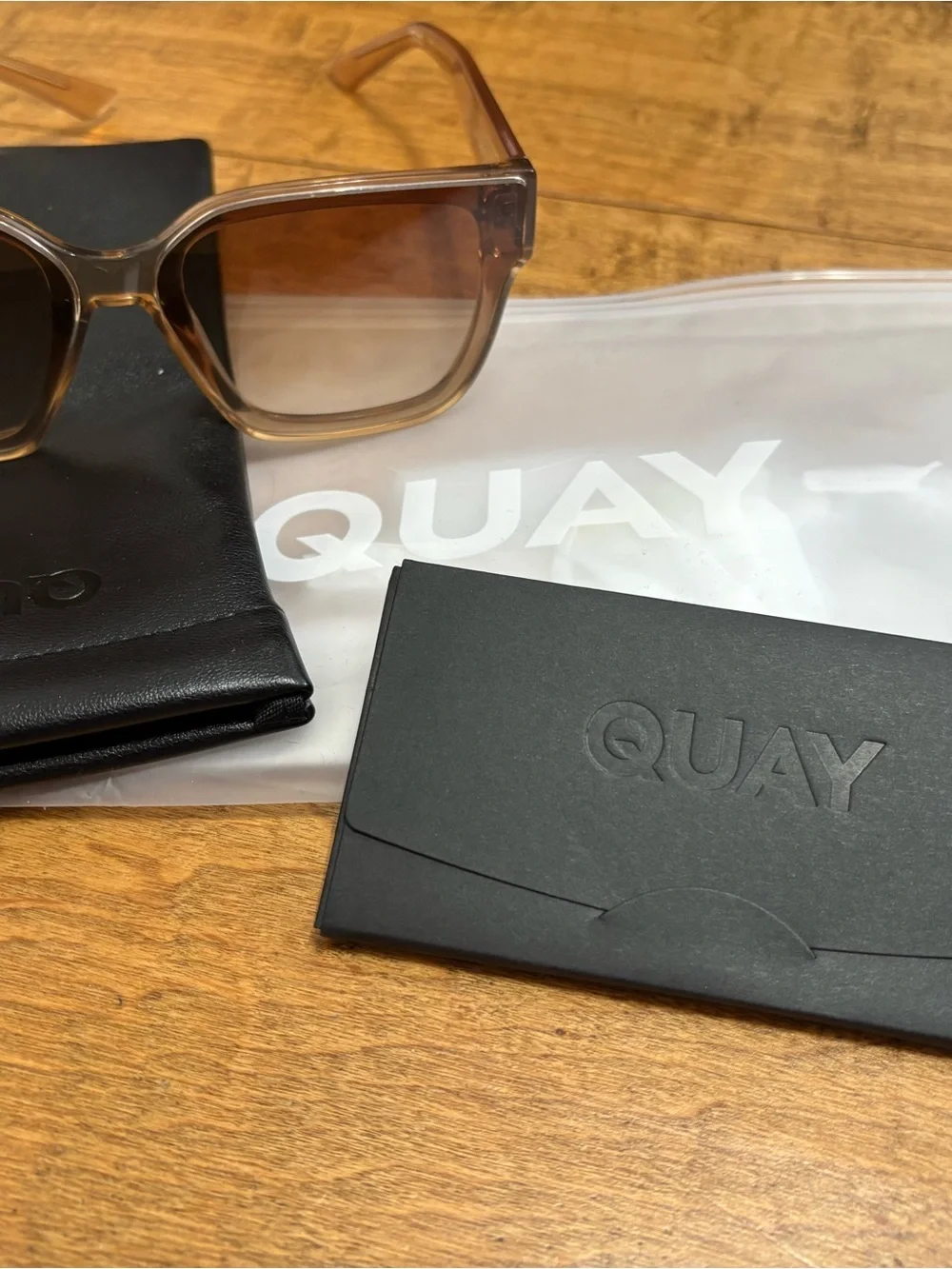 Quay “Drive-In” Cat-Eye Sunglasses w/ UV Protection Color:OAT/SEPIA  NWT